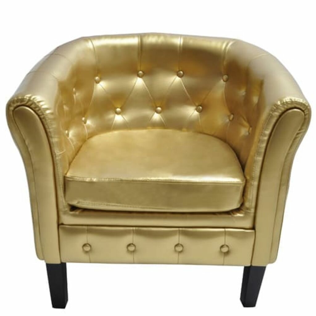 Image of Tub Chair Gold Faux Leather