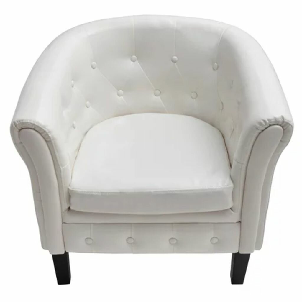Image of Tub Chair White Faux Leather