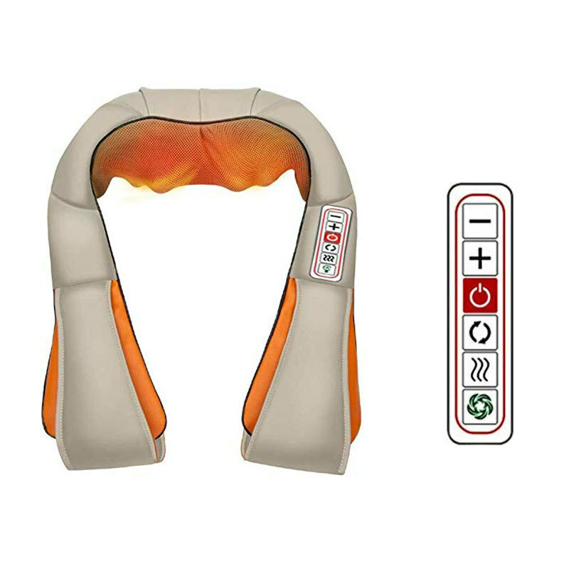 Image of U Shape Electrical Shiatsu Back Neck Shoulder Body Massager Infrared Heated 4D Kneading Car/Home Massage Shawl Device