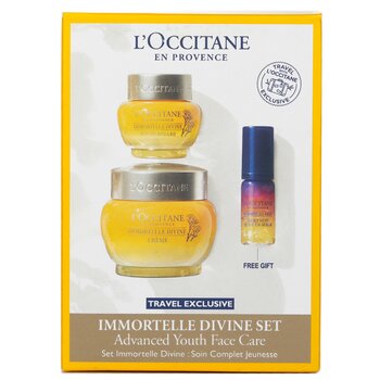 Image of US 27458130714 L'OccitaneImmortelle Divine Set: Cream 50ml + Eye Balm 15ml + Overnight Reset Oil-In-Serum 5ml 3pcs