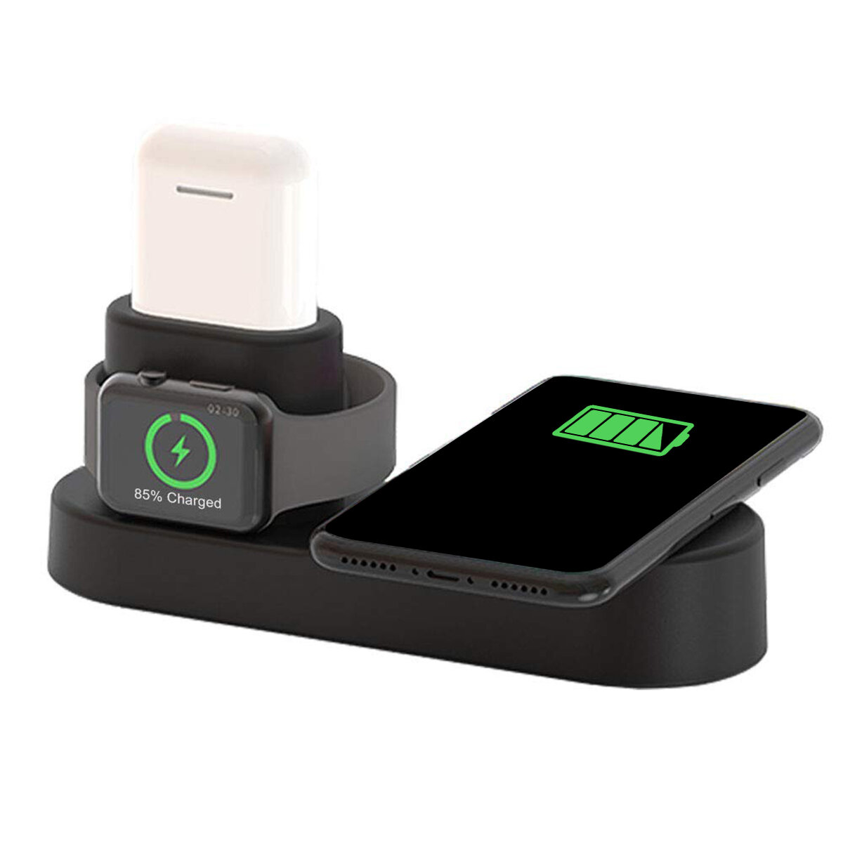 Image of US Plug 4 In 1 Qi Wireless Charger Charging Station For Smart Phone/Apple Watch Series/Apple AirPods