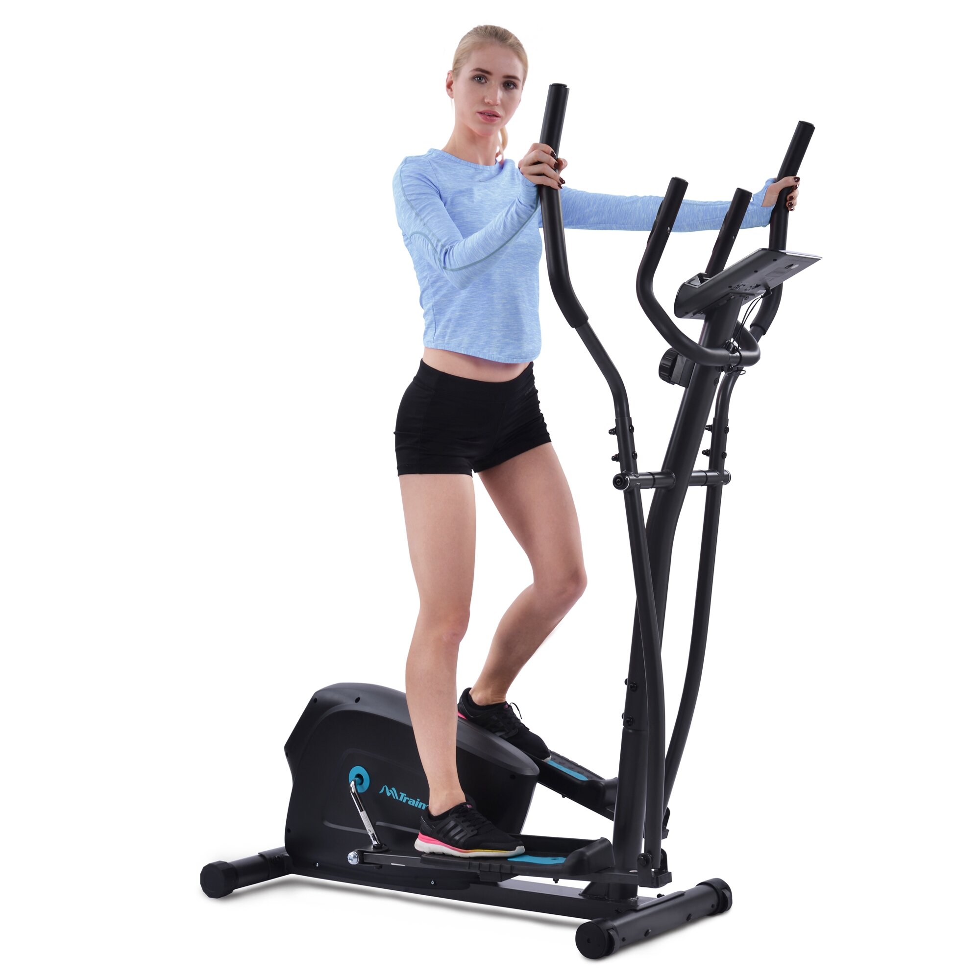 Image of [USA Direct] Bominfit Elliptical Machine Exercise Bike Fitness Cardio Workout Stepping Equipment with 8-Level Magnetic R