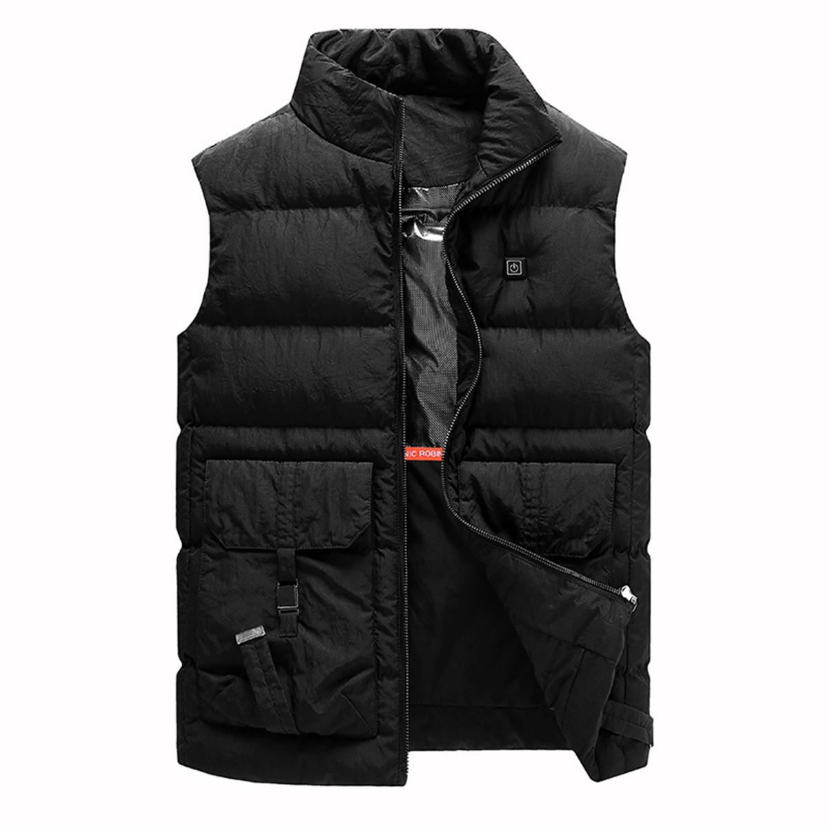 Image of USB Electric Men's Heated Coat Heating Vest Jacket Thermostatic Cloth Winter Warming