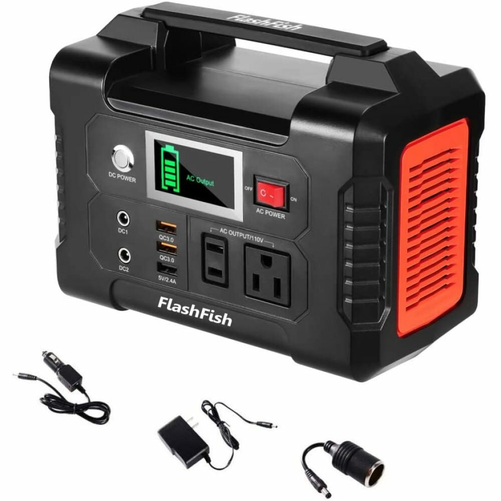 Image of [US/EU Direct] FlashFish 200W 40800mAh Portable Power Generator Solar Power Station with 110V AC Outlet/2 DC Ports/3 USB