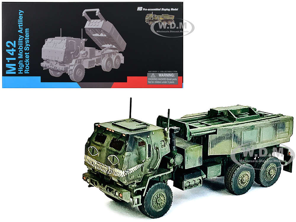 Image of Ukraine M142 High Mobility Artillery Rocket System (HIMARS) Green Camouflage with Cat Face Graphic "NEO Dragon Armor" Series 1/72 Plastic Model by Dr