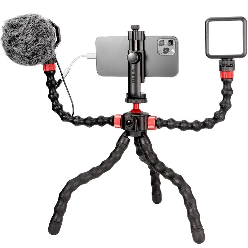 Image of Ulanzi Smartphone Filmaking Kit Video Vlog Kit with Tripod Micrpphone VL49 Video Light Lamp Flexible Tripod with Arm Sel