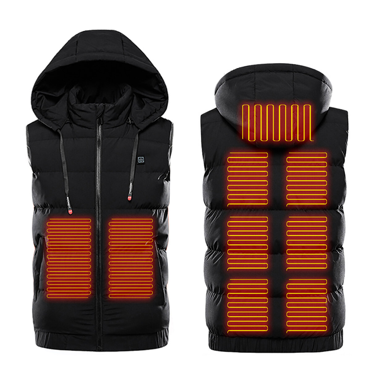 Image of Unisex Electric Heated Winter Warm Jacket Hooded Coat Clothing USB Heating M-7XL