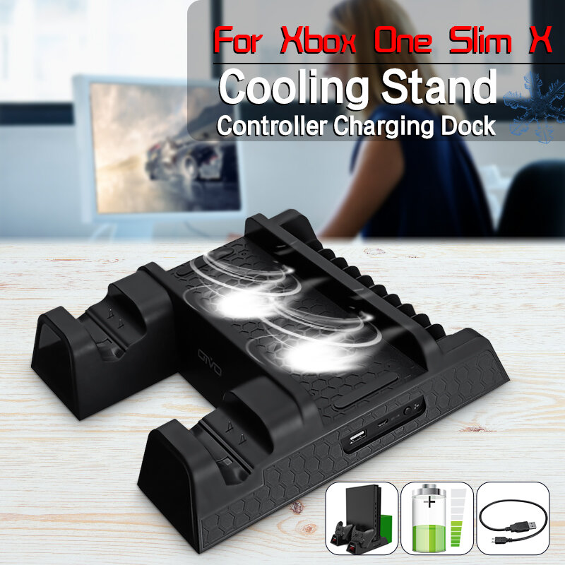 Image of Universal Dual Handle USB Charger + Fan Cooling Base + Disc Bracket for X BOXONE/ SLIM/ X