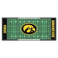 Image of University of Iowa Football Field Runner Rug - Hawkeyes Logo