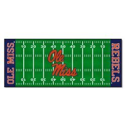 Image of University of Mississippi Football Field Runner Rug- Ole Miss Logo