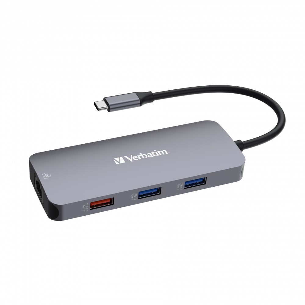 Image of VERBATIM Hub USB-C Pro Multiport 9 Port 3x USB 32 2x USB-C HDMI RJ45 microSD/SD šedá CZ ID 510673