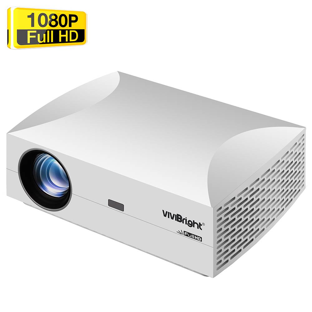 Image of VIVIBRIGHT F30UP Native 1080P LED Projector 4800 Lumens 200" Image Size 15000:1 Contrast Ratio Stereo Speaker SPDIF HDMI - White