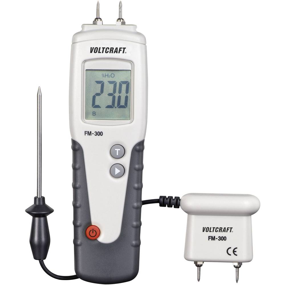 Image of VOLTCRAFT FM-300 Wood moisture meter Wood moisture reading range 6 up to 99 vol% Temperature reading