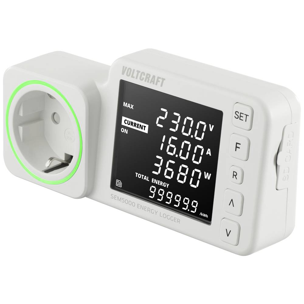 Image of VOLTCRAFT SEM5000 Energy consumption meter Energy cost calculator Alarm function Selectable energy tariffs Data