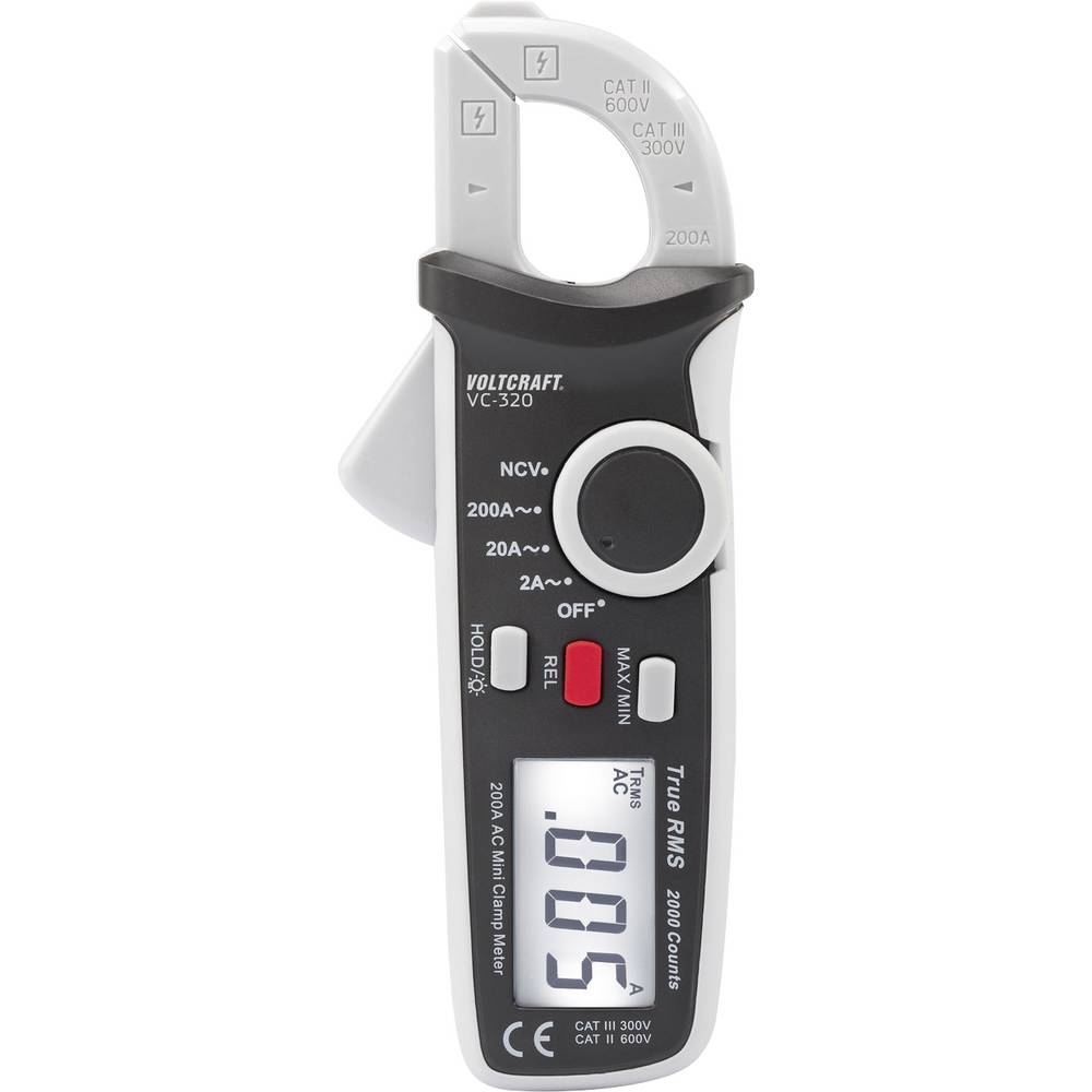 Image of VOLTCRAFT VC-320 Clamp meter Calibrated to (ISO standards) Digital CAT II 600 V CAT III 300 V Display (counts): 2000