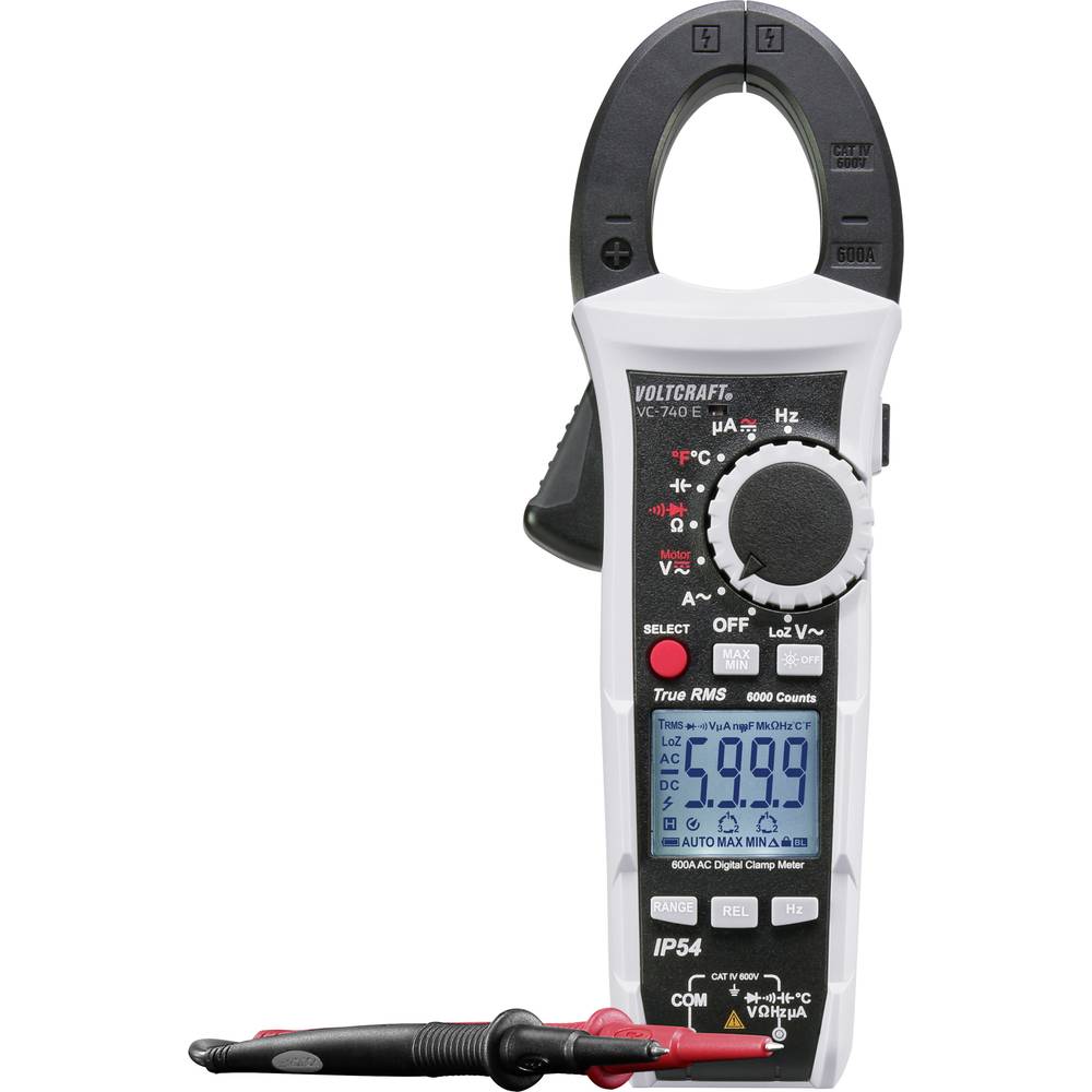 Image of VOLTCRAFT VC-740 E Clamp meter Handheld multimeter Digital Splashproof (IP54) CAT IV 600 V Display (counts): 6000