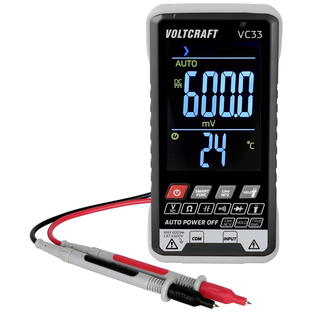 Image of VOLTCRAFT VC33 Handheld multimeter Calibrated to (ISO standards) Digital Display (counts): 5999