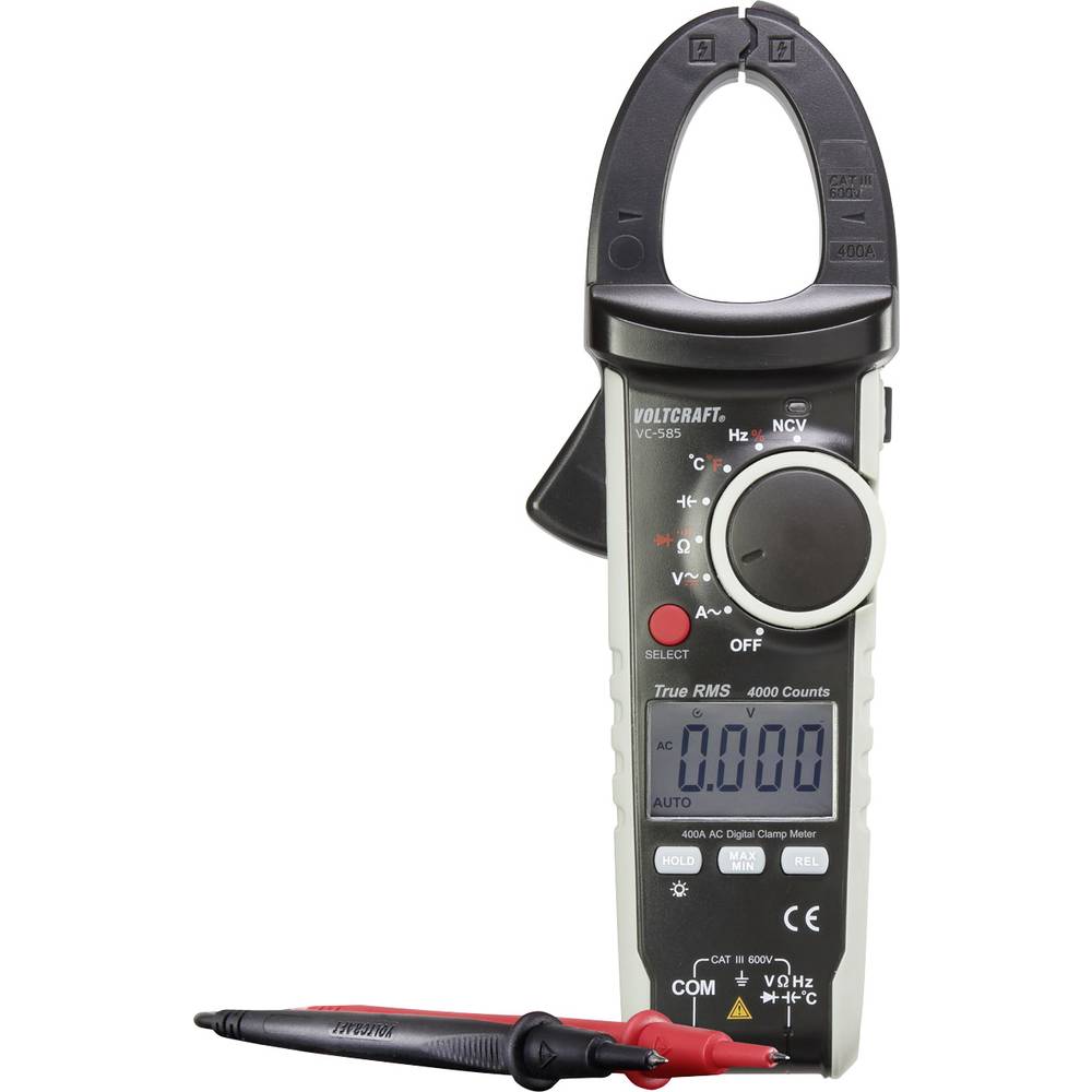 Image of VOLTCRAFT VC585 Clamp meter Calibrated to (ISO standards) Digital CAT III 600 V Display (counts): 4000