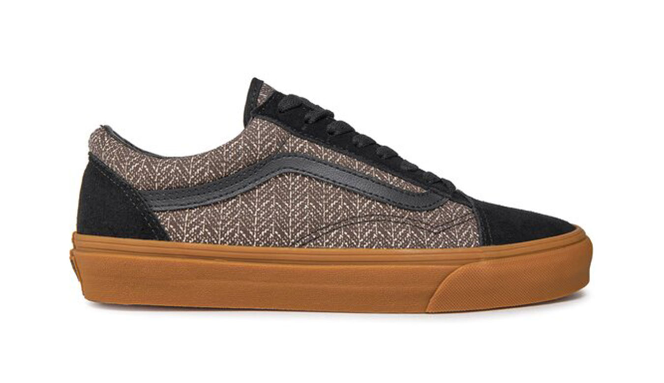 Image of Vans Old Skool Herringbone Black/Brown PL