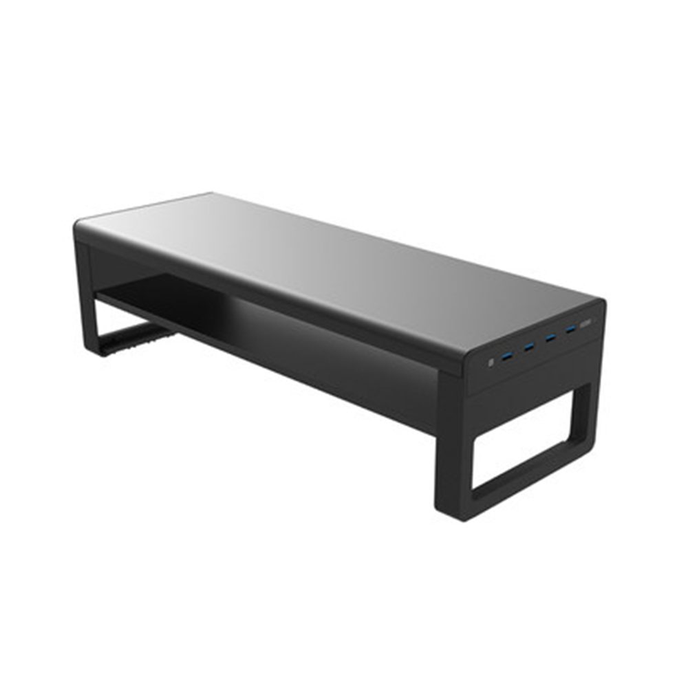 Image of Vaydeer Double Layer Monitor Stand with USB 30 Hubs Wireless Charging
