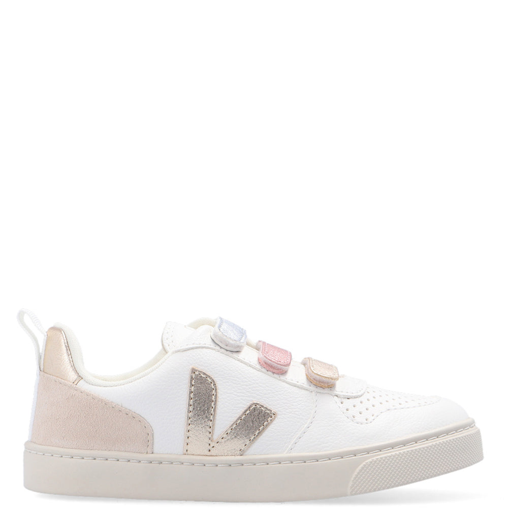 Image of Veja Girls V-10 Leather Sneakers Multicolour EU 28 White