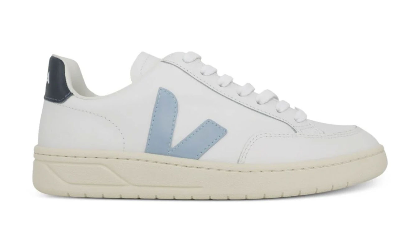 Image of Veja V-12 Leather White Steel Nautico PL