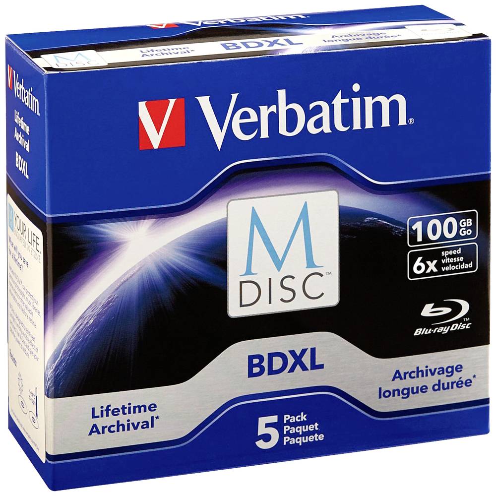 Image of Verbatim 98913 Blank M-Disc Blu-ray XL DVD 100 GB 5 pc(s) Jewel case