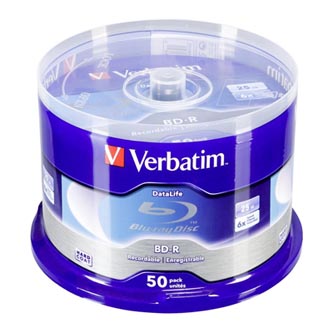 Image of Verbatim BD-R Single Layer 25GB Blue Surface Single Layer spindle 43838 6x 50-cake No ID SK ID 411592