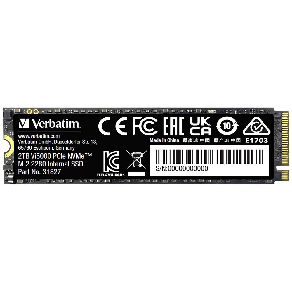 Image of Verbatim Vi5000 2 TB NVMe/PCIe M2 internal SSD M2 NVMe PCIe 40 x4 Retail 31827