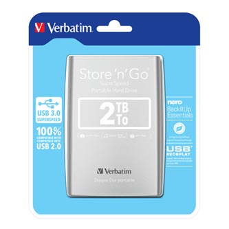 Image of Verbatim externí pevný disk Store N Go 25" USB 30 (32 Gen 1) 2TB 53189 stříbrný CZ ID 411847