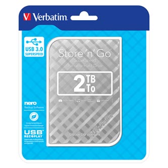 Image of Verbatim externí pevný disk Store N Go 25" USB 30 (32 Gen 1) 2TB 53198 stříbrný PL ID 411845