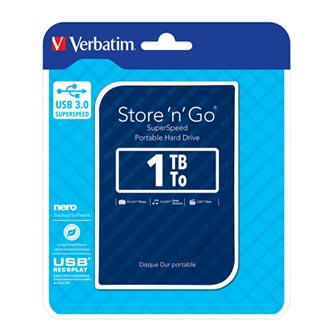 Image of Verbatim externí pevný disk Store n Go 25" USB 30 (32 Gen 1) 1TB 53200 modrý PL ID 411839
