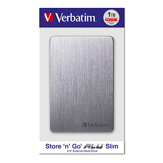 Image of Verbatim externí pevný disk StorenGo ALU Slim 25" USB 30 1TB 53662 vesmírné šedý SK ID 411841
