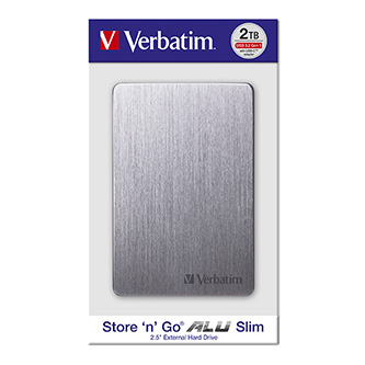 Image of Verbatim externí pevný disk StorenGo ALU Slim 25" USB 30 2TB 53665 vesmírné šedý RO ID 411851
