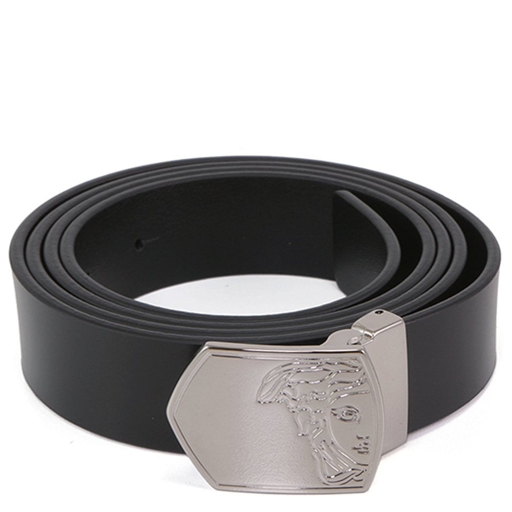 Image of Versace Collection Men's Leather Half Medusa Belt Black 38 30