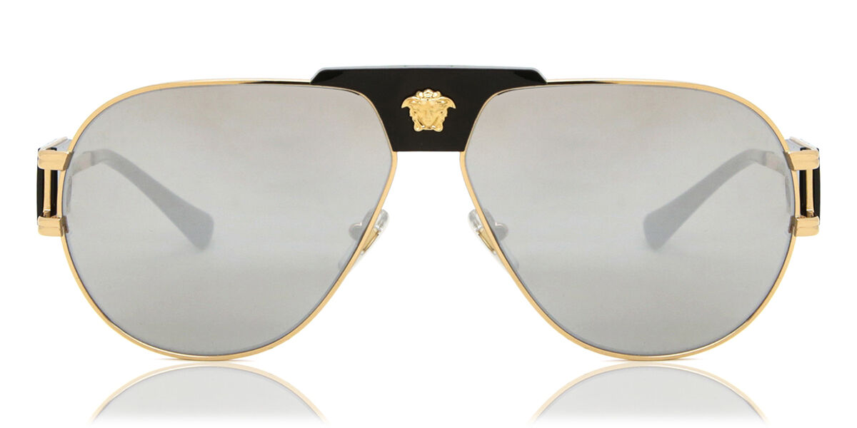 Image of Versace VE2252 Formato Asiático 10026G Óculos de Sol Dourados Masculino BRLPT