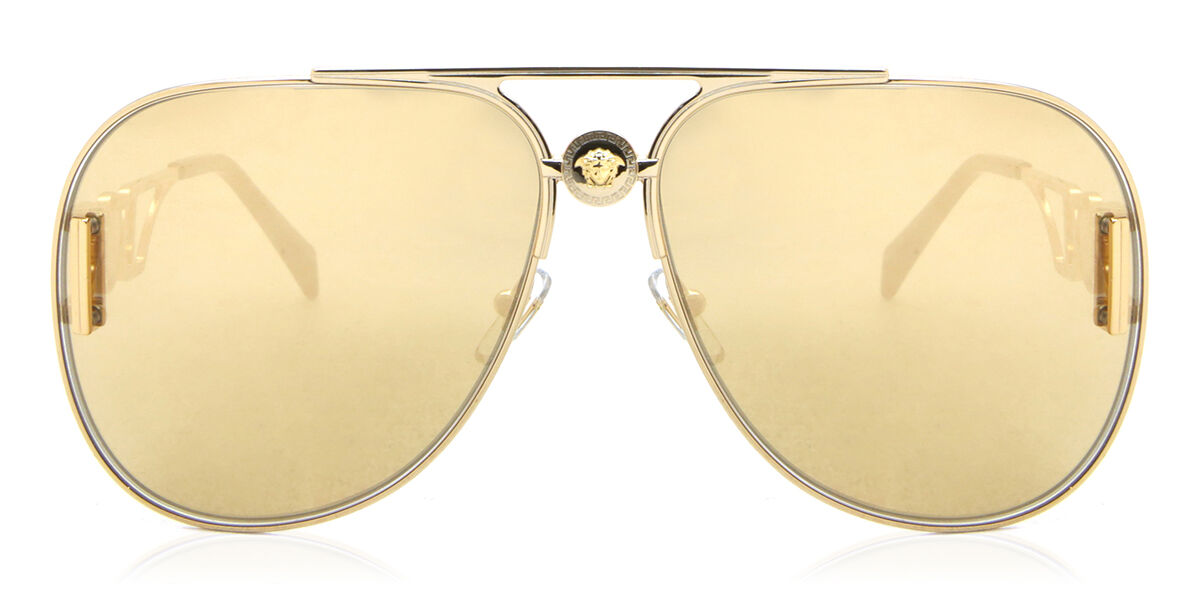 Image of Versace VE2255 Asian Fit 100203 Óculos de Sol Dourados Masculino PRT