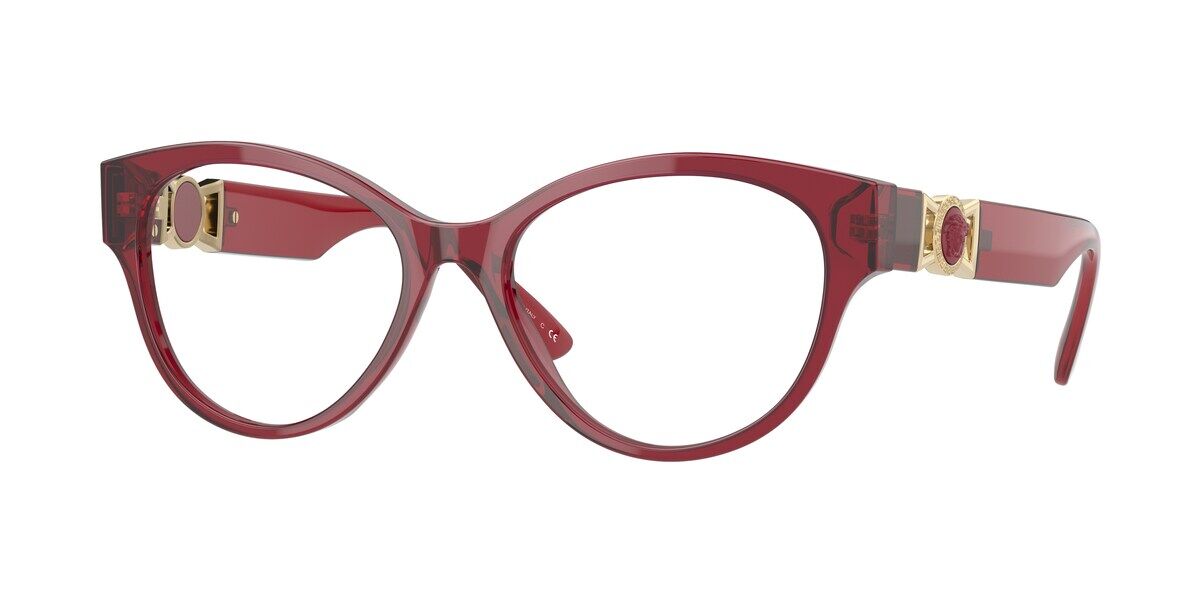 Image of Versace VE3313F Asian Fit 388 Óculos de Grau Vermelhos Feminino PRT