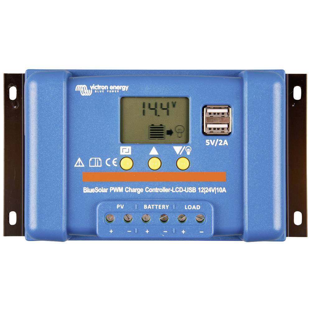 Image of Victron Energy Blue-Solar PWM-LCD&USB Charge controller PWM 12 V 24 V 10 A