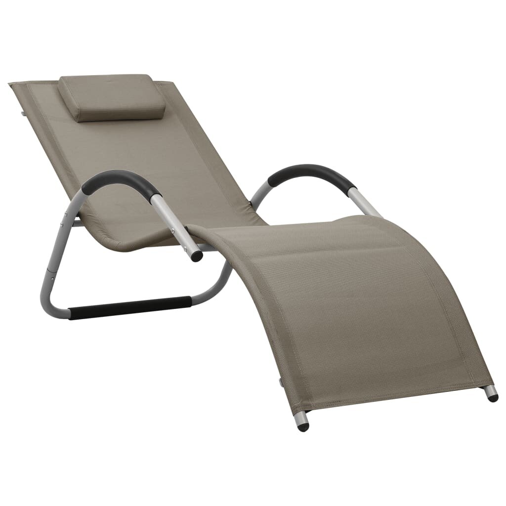 Image of Vidaxl Sun Lounger Textilene Taupe and Gray