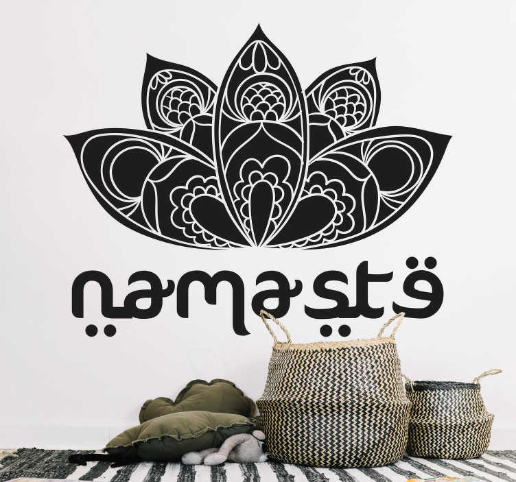 Image of Vinilo frase yoga Lotus Namasté