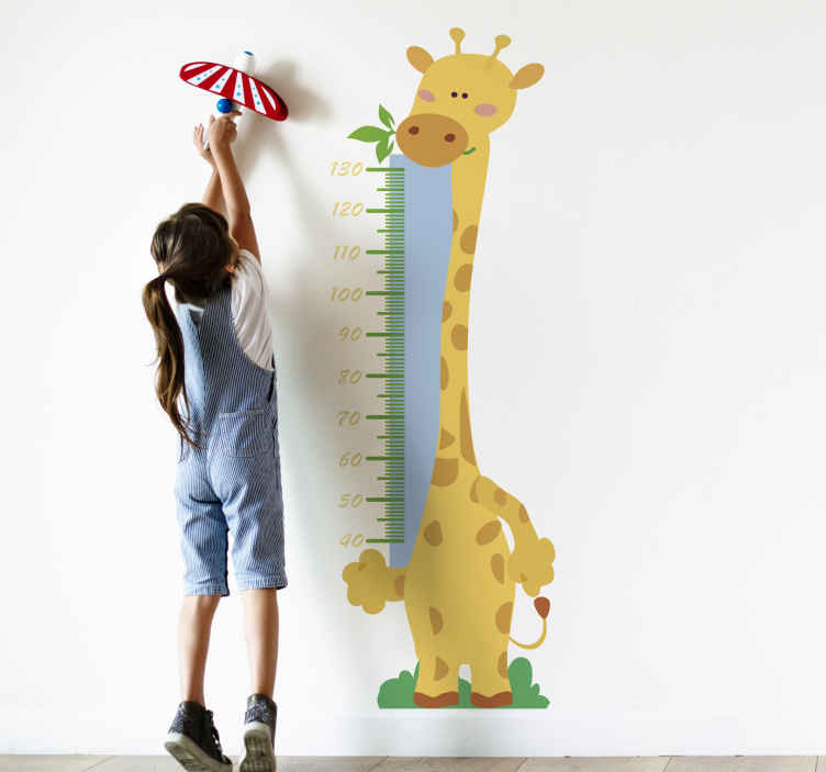 Image of Vinilo infantil medidor de animal jirafa