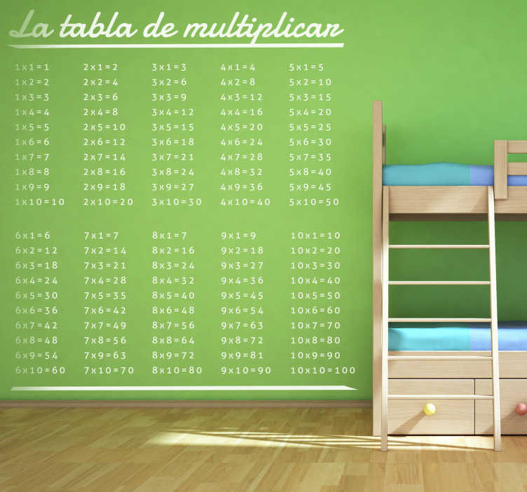 Image of Vinilo infantil tabla de multiplicar