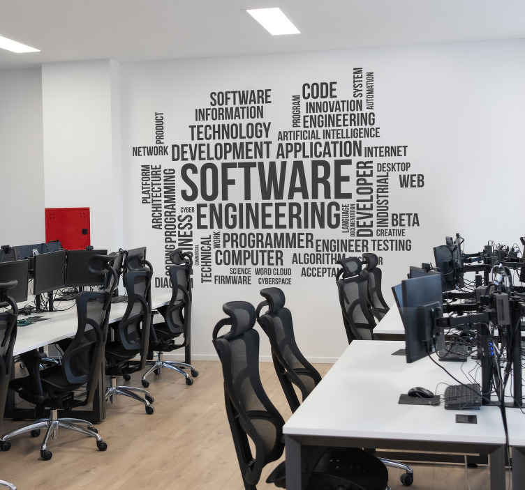 Image of Vinilo para oficina nube de ingeniería de software