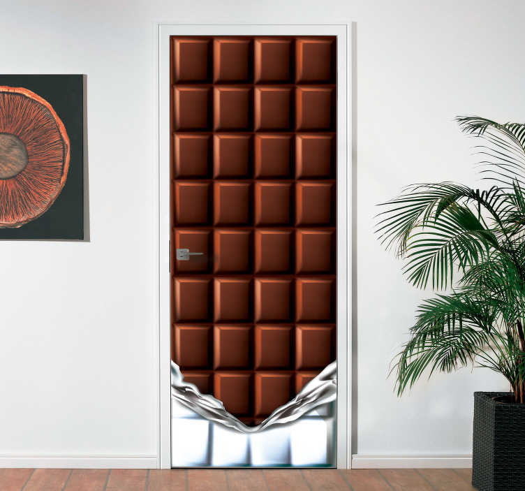 Image of Vinilo para puerta barra de chocolate