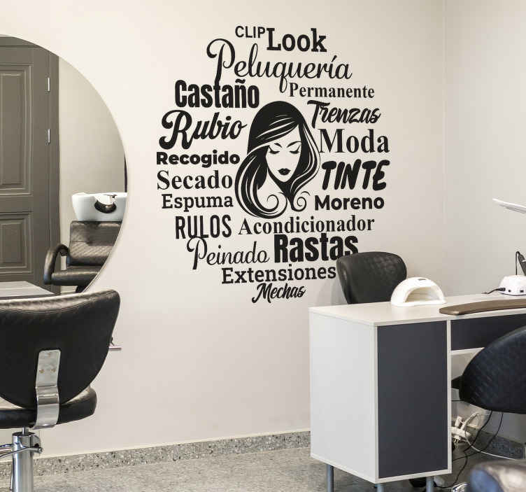 Image of Vinilo pared conceptos de salón de peluquería