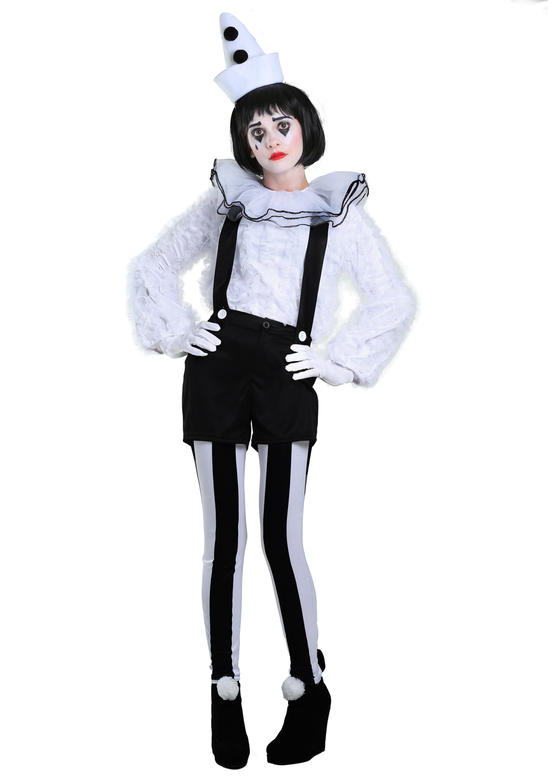 Image of Vintage Pierrot Clown Costume for Women ID FUN3697AD-S