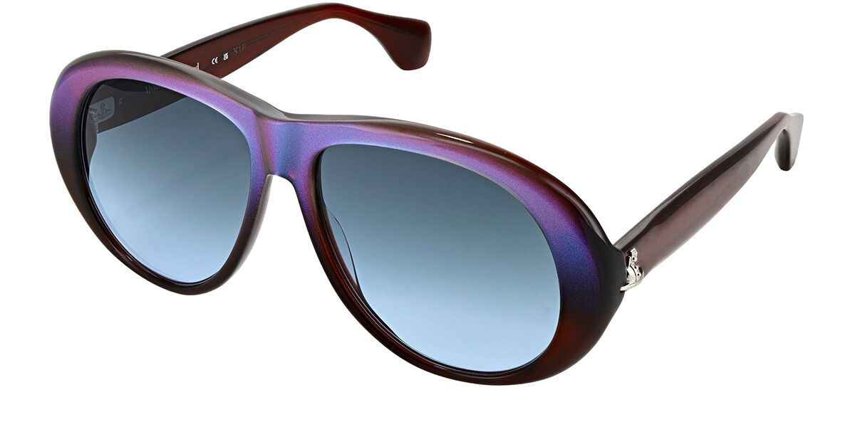 Image of Vivienne Westwood VW5102 601 57 Lunettes De Soleil Femme Bleues FR