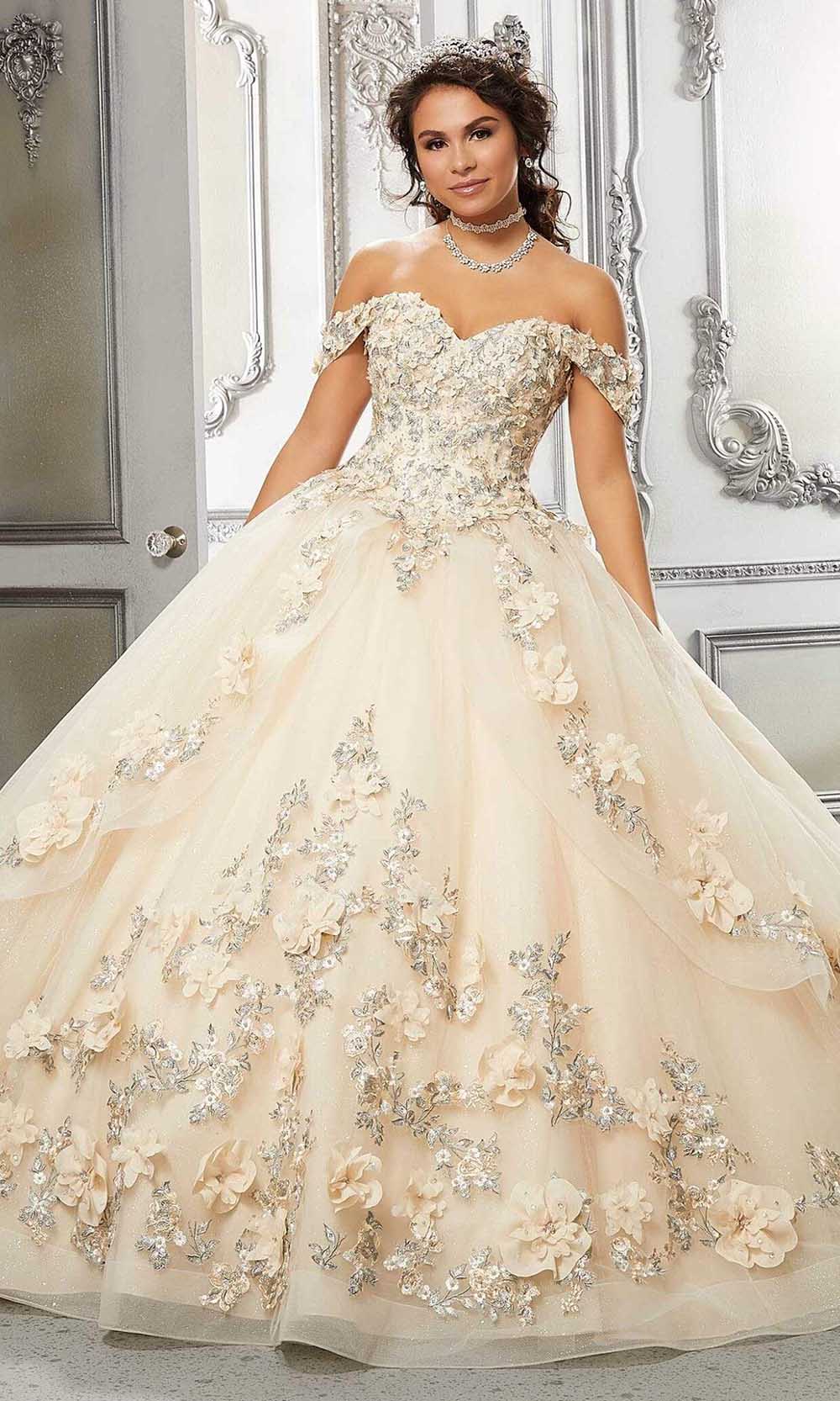 Image of Vizcaya by Mori Lee - 89318 Floral Accented Tulle Ballgown
