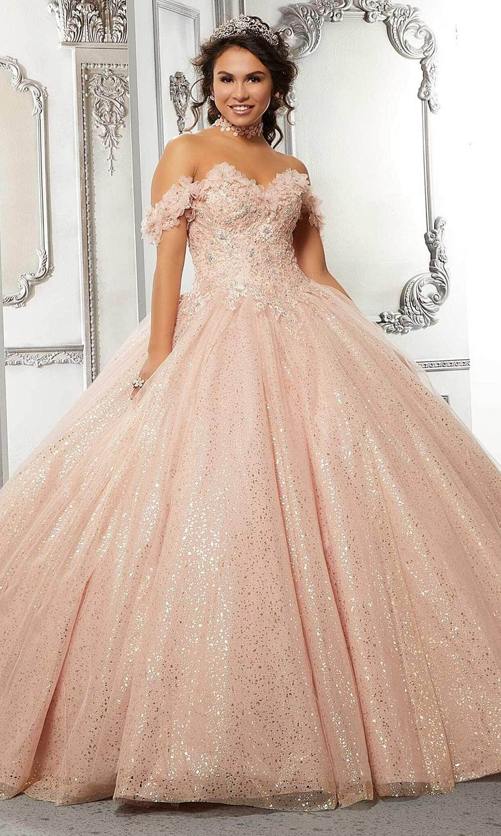 Image of Vizcaya by Mori Lee - 89323 Sweetheart Detachable Sleeves Ball Gown